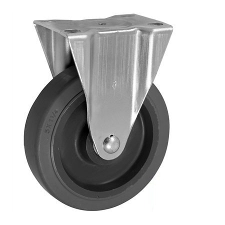 Casterhq 5"x1.25" LIGHT DUTY THERMO RUBBER WHEEL, RIGID CASTER, Light, Med LDTRR5X125